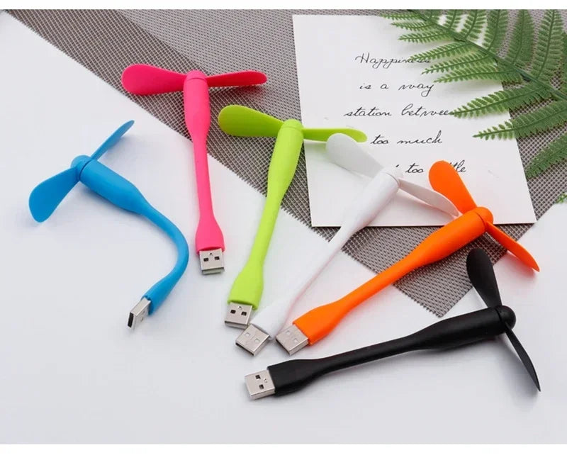 USB Small Fan Flexible Bendable Fan For Power Bank Laptop PC AC Charger Portable Hand Cool Mini Fan For Computer Summer Gadget