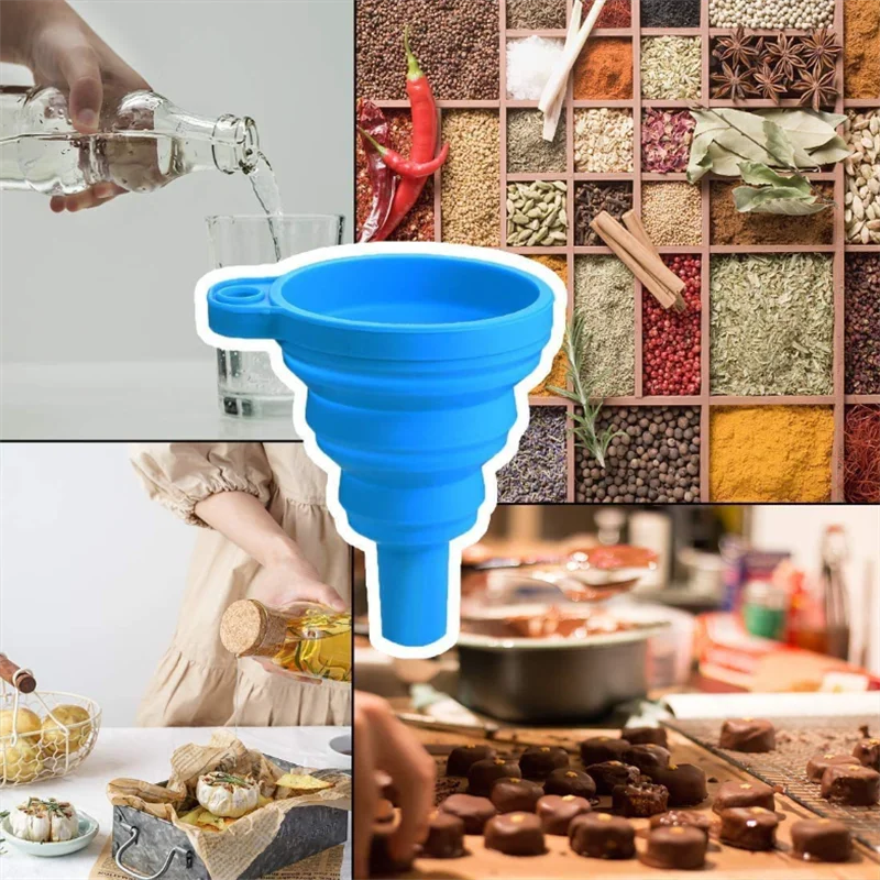 Engine Funnel Car Universal Silicone Liquid Funnel Washer Fluid Change Foldable Portable Auto Engine Oil Petrol Change Funnel