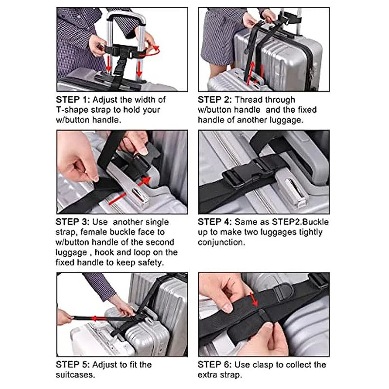 Travel Luggage Strap Suitcase Belts Elastic Telescopic Travel Bag Belt for Suitcase Fixed Belt Travel Buckle Strap Baggage Belts