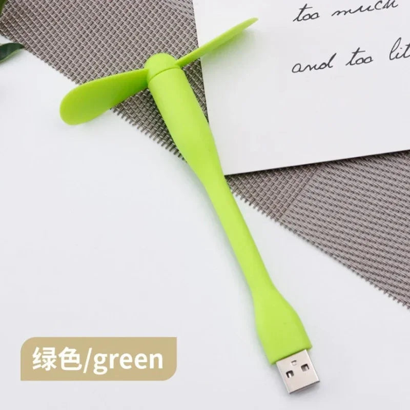 USB Small Fan Flexible Bendable Fan For Power Bank Laptop PC AC Charger Portable Hand Cool Mini Fan For Computer Summer Gadget