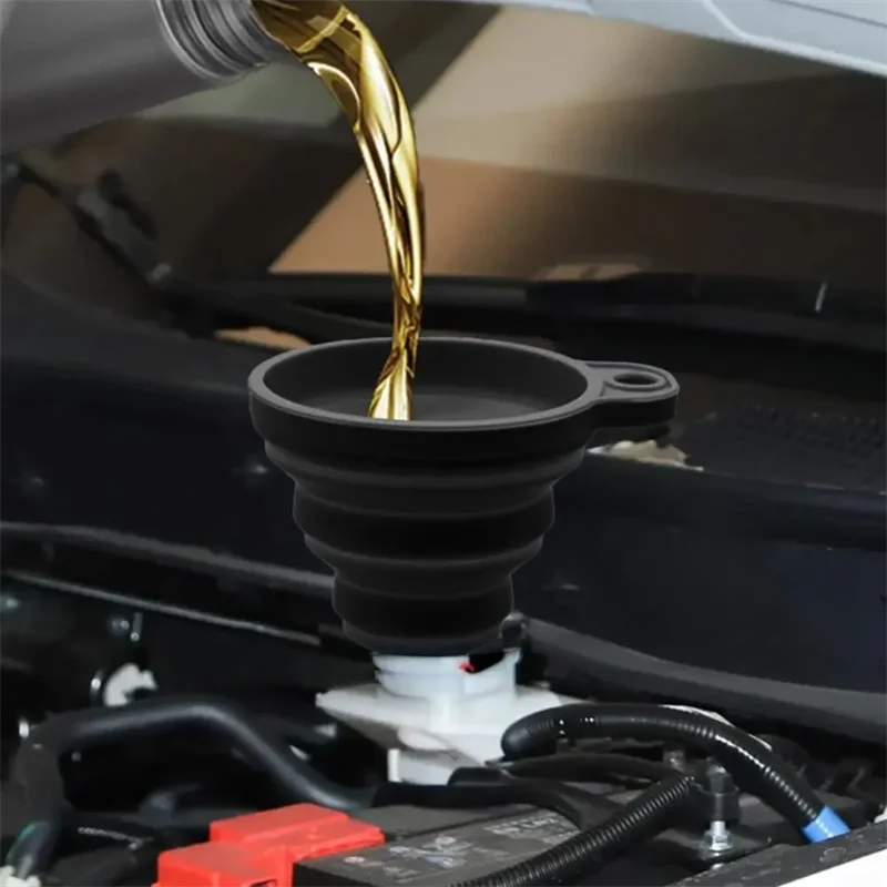 Engine Funnel Car Universal Silicone Liquid Funnel Washer Fluid Change Foldable Portable Auto Engine Oil Petrol Change Funnel