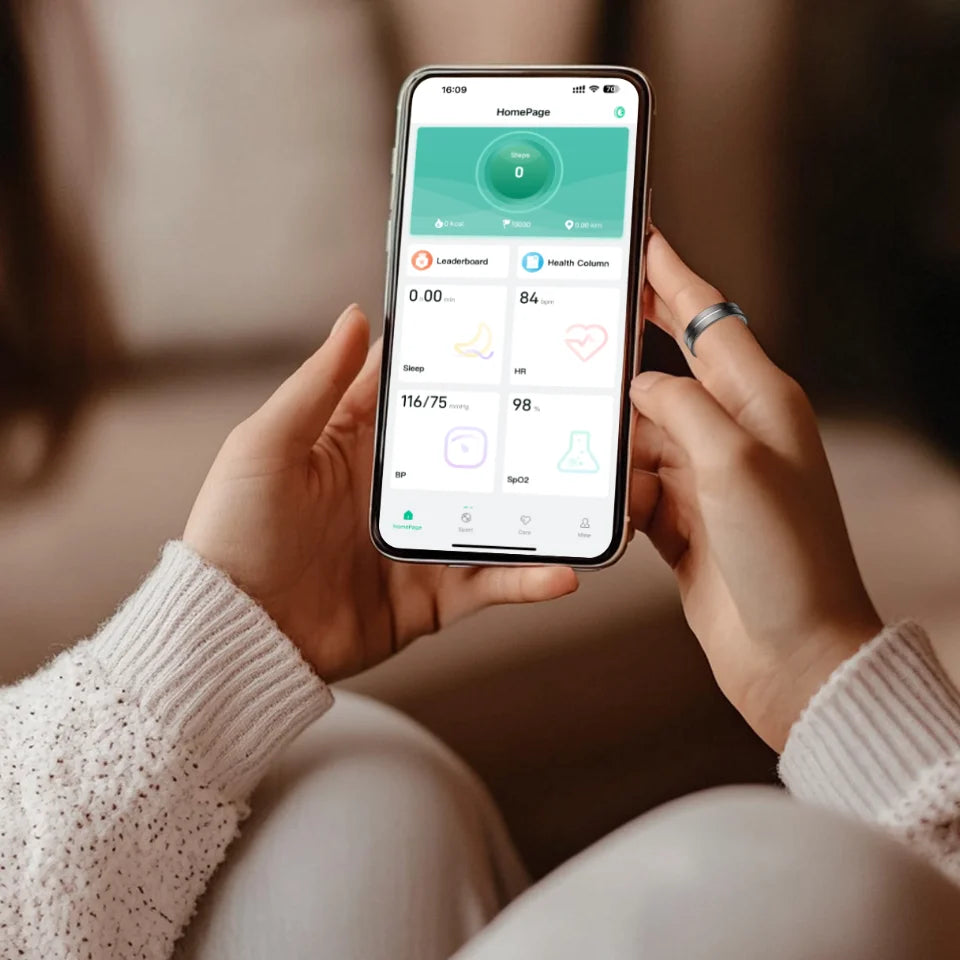 Smart Fitness Ring for Men And Women Health Sleep Monitor Heart Rate Blood Oxygen Tracker with Multiple Modes And Charging Case