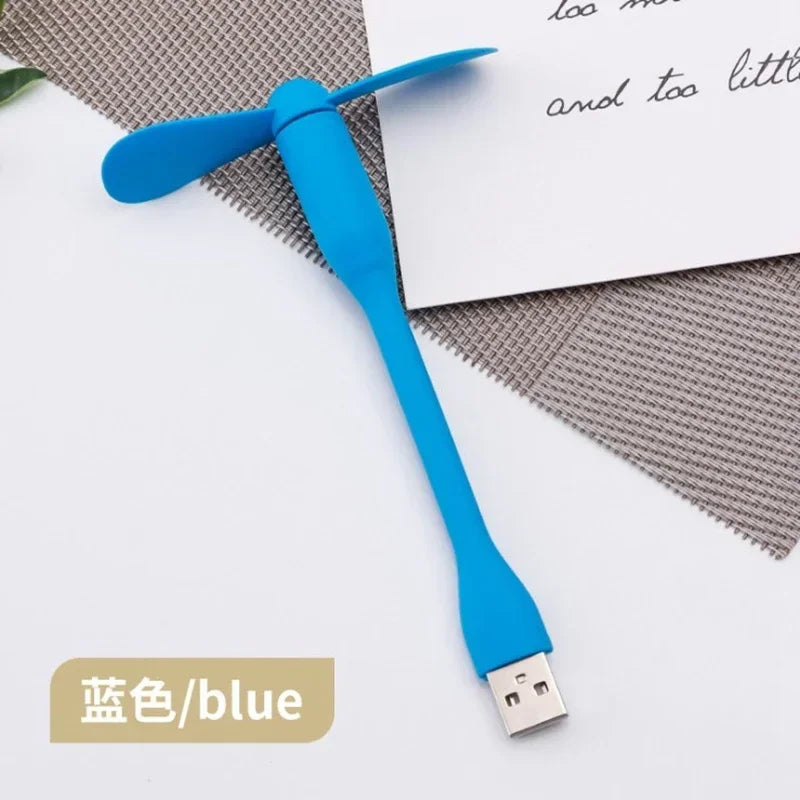 USB Small Fan Flexible Bendable Fan For Power Bank Laptop PC AC Charger Portable Hand Cool Mini Fan For Computer Summer Gadget
