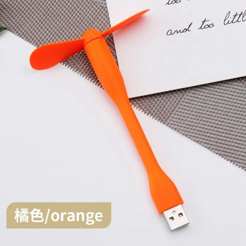 USB Small Fan Flexible Bendable Fan For Power Bank Laptop PC AC Charger Portable Hand Cool Mini Fan For Computer Summer Gadget