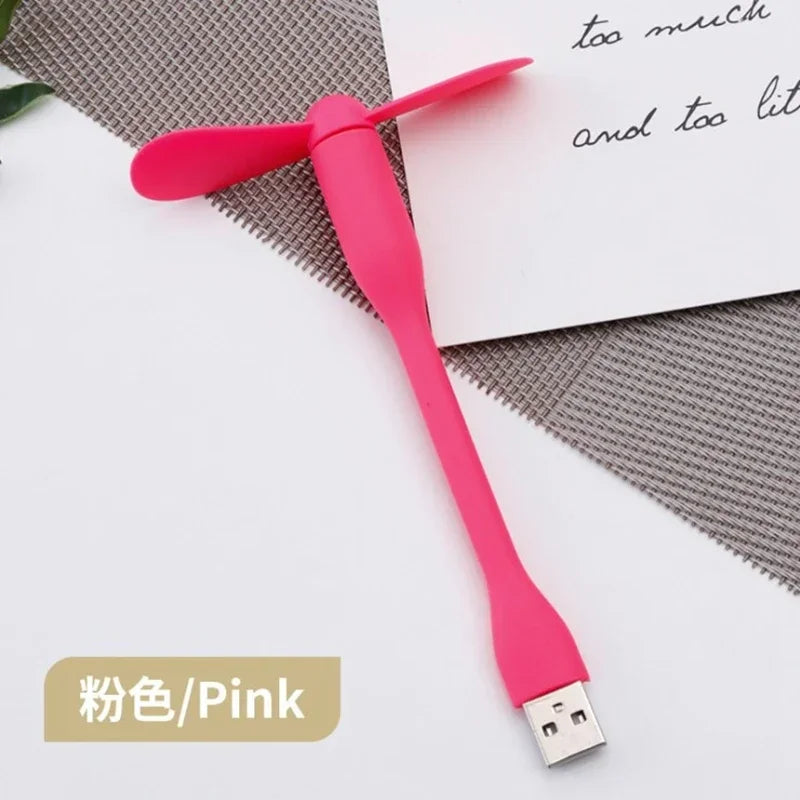 USB Small Fan Flexible Bendable Fan For Power Bank Laptop PC AC Charger Portable Hand Cool Mini Fan For Computer Summer Gadget