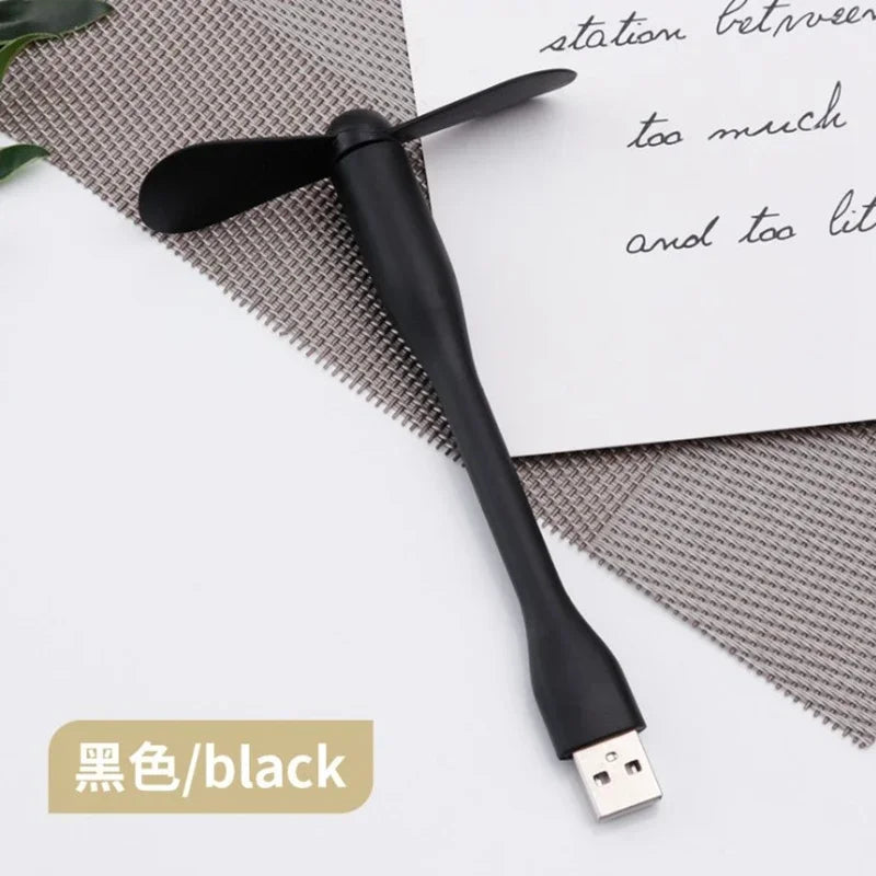 USB Small Fan Flexible Bendable Fan For Power Bank Laptop PC AC Charger Portable Hand Cool Mini Fan For Computer Summer Gadget