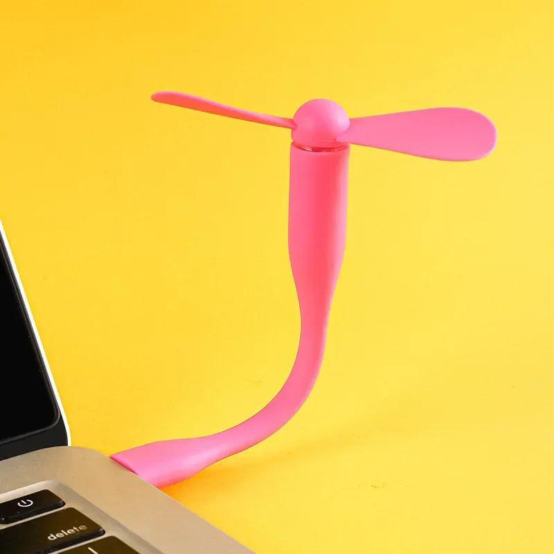 USB Small Fan Flexible Bendable Fan For Power Bank Laptop PC AC Charger Portable Hand Cool Mini Fan For Computer Summer Gadget