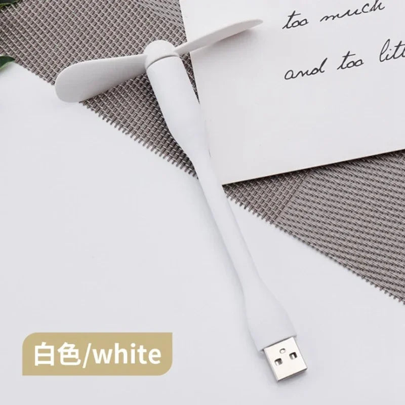 USB Small Fan Flexible Bendable Fan For Power Bank Laptop PC AC Charger Portable Hand Cool Mini Fan For Computer Summer Gadget
