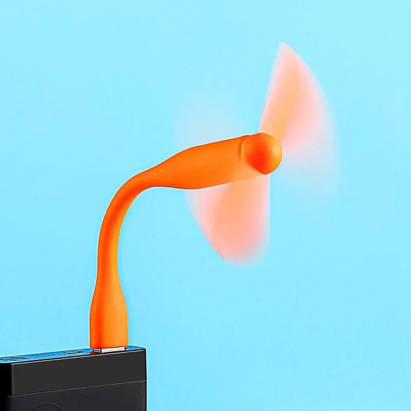 USB Small Fan Flexible Bendable Fan For Power Bank Laptop PC AC Charger Portable Hand Cool Mini Fan For Computer Summer Gadget